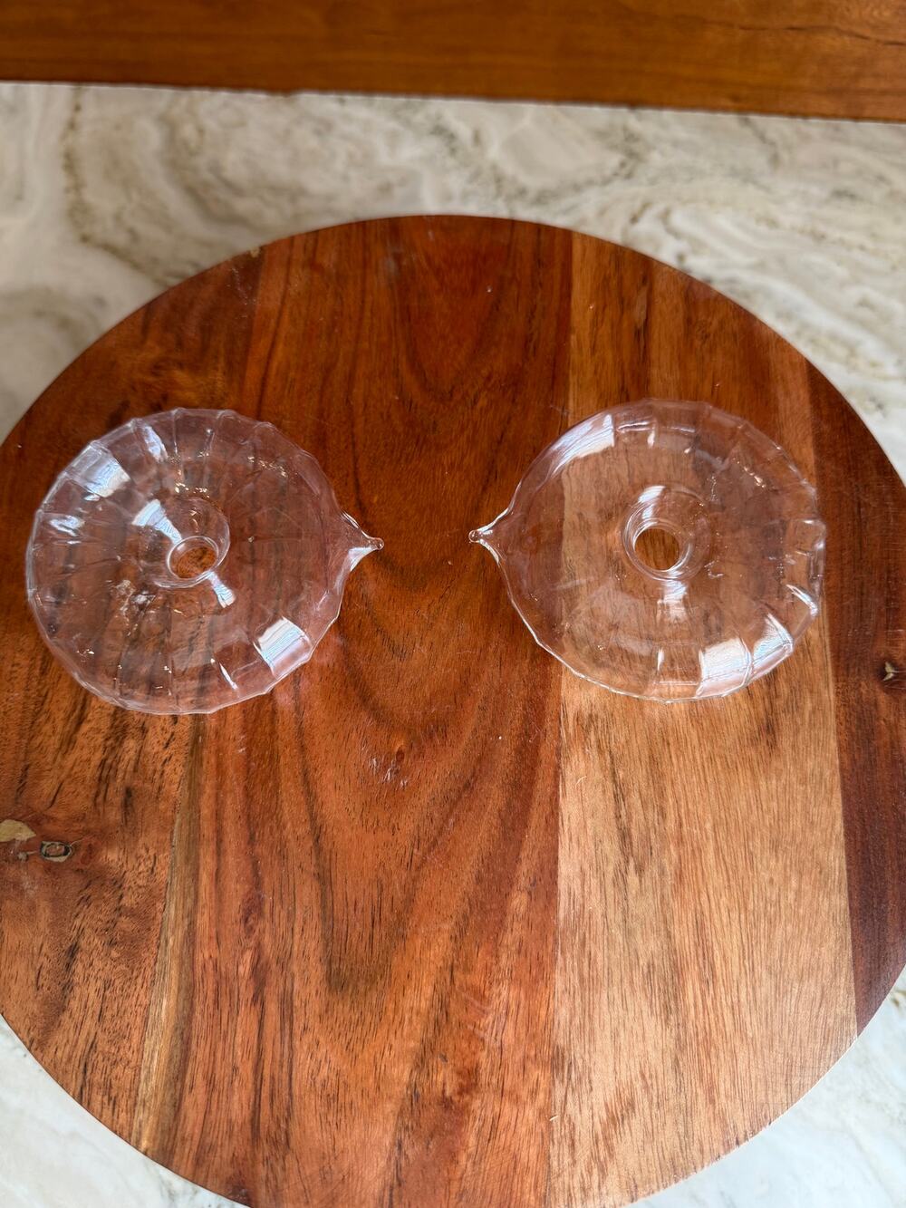 Pair of crystal Glass Flower Floaters